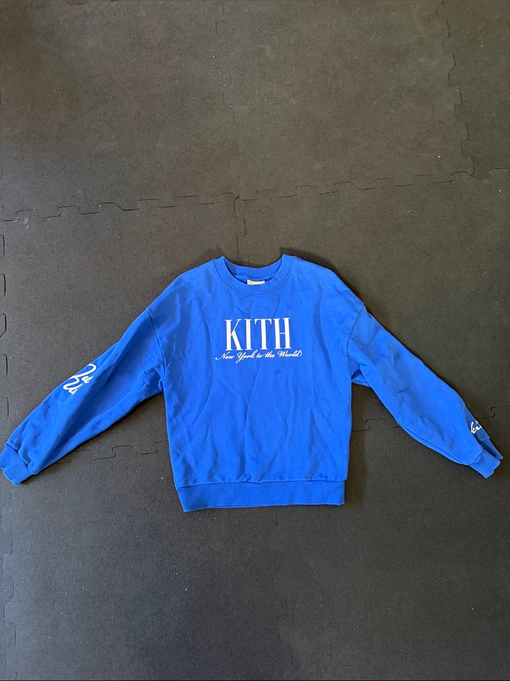 Kith kids size L 10/12 Bright Blue Logo Crewneck Sweatshirt